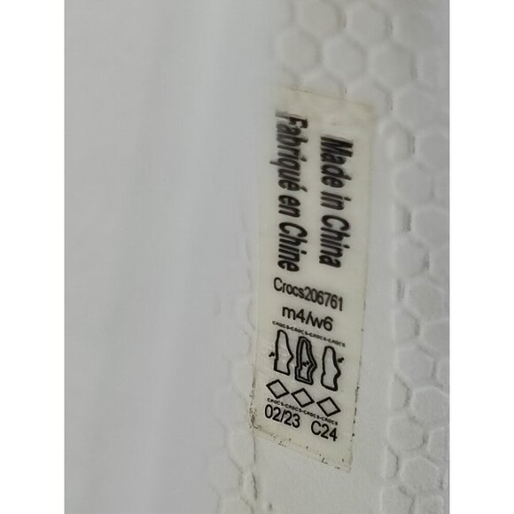 Crocs Women's White Classic Strap Slip On Sandal Size 6 US - Picture 8 of 10